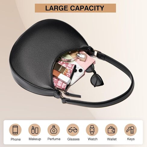 Marvolia Shoulder Bag for Women - Vegan Leather Cute Handbags Trendy Purse Clutch Hobo Bag with Zipper Closure in Saudi Arabia