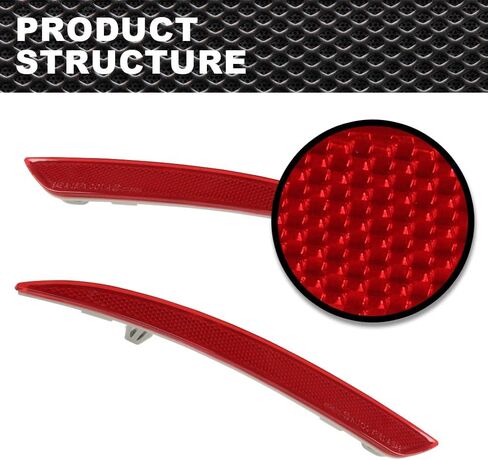 Red Rear Bumper Reflector Set Driver and Passenger Side Compatible with Ford Fusion Energi SE 2013-2016/Fit Fusion Energi Titanium, S, SE, SE Hybrid, Titanium, Titanium Hybrid 2013-2016 in Saudi Arabia