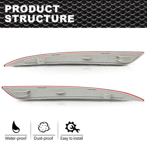 Red Rear Bumper Reflector Set Driver and Passenger Side Compatible with Ford Fusion Energi SE 2013-2016/Fit Fusion Energi Titanium, S, SE, SE Hybrid, Titanium, Titanium Hybrid 2013-2016 in Saudi Arabia
