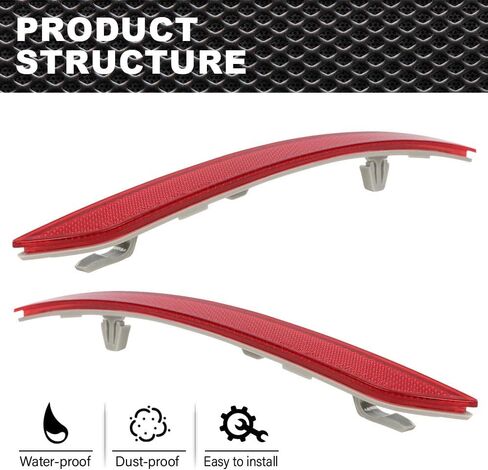 Red Rear Bumper Reflector Set Driver and Passenger Side Compatible with Ford Fusion Energi SE 2013-2016/Fit Fusion Energi Titanium, S, SE, SE Hybrid, Titanium, Titanium Hybrid 2013-2016 in Saudi Arabia