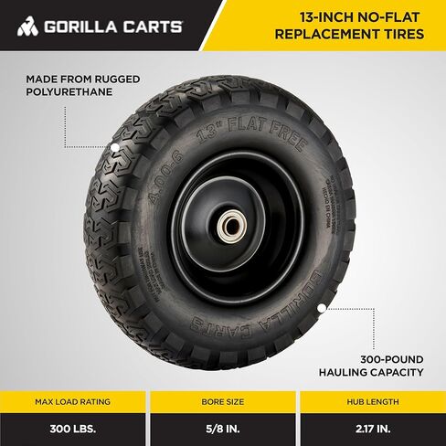 غوريلا كارتس 13 بوصة إطار بديل مسطح لعربات المرافق GCG-4، GCG-2140، GOR4PS، GOR400، GOR4G، GOR5، GOR800(B)-COM، GOR801، وGCG-900 in Kuwait