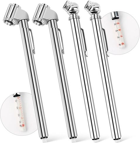 4 عبوات من قياس ضغط الإطارات بالقلم الرصاص، رأس مزدوج 10-120 رطل لكل بوصة مربعة و0-50 رطل لكل بوصة مربعة قياس هواء برأس واحد ضغط الإطارات شديد التحمل للسيارات والشاحنات والدراجات النارية وRVS والدراجات in Kuwait