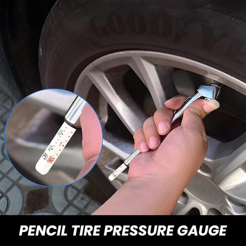 4 عبوات من قياس ضغط الإطارات بالقلم الرصاص، رأس مزدوج 10-120 رطل لكل بوصة مربعة و0-50 رطل لكل بوصة مربعة قياس هواء برأس واحد ضغط الإطارات شديد التحمل للسيارات والشاحنات والدراجات النارية وRVS والدراجات in Kuwait