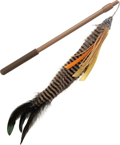 SmartyKat Instincts HappyNip Fly 'N Frenzy Extendable Wand Teaser Cat Toy, Contains Catnip & Silvervine - Brown, One Size in Saudi Arabia