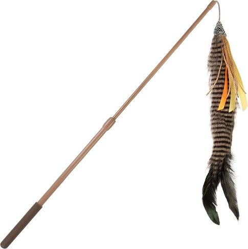 SmartyKat Instincts HappyNip Fly 'N Frenzy Extendable Wand Teaser Cat Toy, Contains Catnip & Silvervine - Brown, One Size in Saudi Arabia