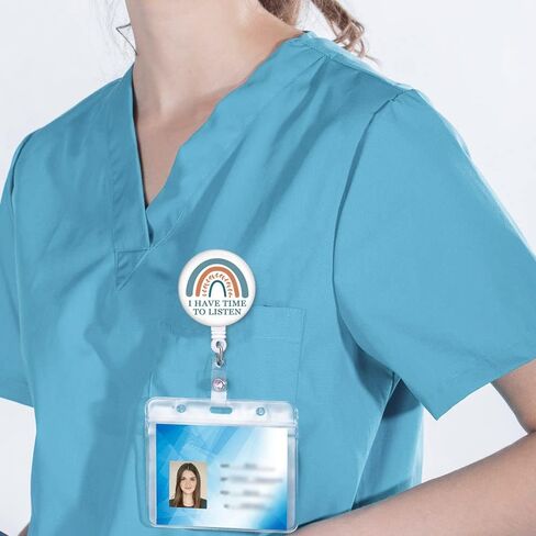 بكرة شارة مسائل الصحة العقلية قابلة للسحب مع مشبك التمساح، حامل شارة قوس قزح، الوعي بمرض الدماغ البشري، التمريض، الطبيب، المعلم، العامل الطبي، ديكور الهوية in Kuwait