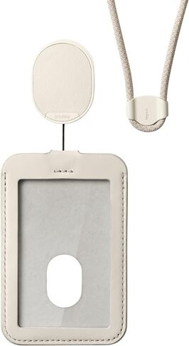 Orbitkey ID Card Holder | Made with LWG-Certified Top Grain Leather and Durable Dyneema Cord | Holds 1 Access Card and 1 Non-RFID Card (with Lanyard, Black) in Saudi Arabia