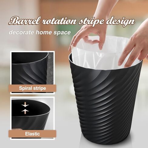 Teivio 3 Pack Small Trash Can for Bathroom,with Trash Bags,Wastebasket,Garbage Can for Bedroom Kitchen Office,Trash Bin for Powder Room,Kids Rooms,College Dorms (1.8 Gallon,Black) in Saudi Arabia