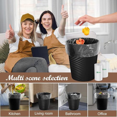Teivio 3 Pack Small Trash Can for Bathroom,with Trash Bags,Wastebasket,Garbage Can for Bedroom Kitchen Office,Trash Bin for Powder Room,Kids Rooms,College Dorms (1.8 Gallon,Black) in Saudi Arabia
