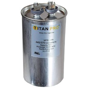 Round Motor Run Capacitor, 30 Microfarad Rating, 370-440VAC Voltage - TRCF30