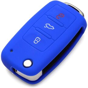 Protective Silicone Key Cover Keyless Entry Remote Fob Shell Fit for VW Volkswagen 3 Button