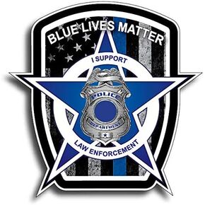 Pack of 10 Thin Blue Line Blue Lives Matter Badge USA Flag Police Car Truck Decal Sticker