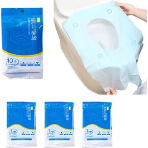 20 Pcs Extra Large 23.6 Inch x 15.8 Inch Blue Disposable Toilet Seat Covers Individually Wrapped Travel Essentials, for Public Restrooms Airplane Camping (blue, 20pcs)