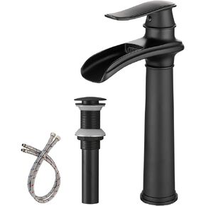 Antique Brass Bathroom Faucet Vessel Sink Faucet Waterfall Single Hole Bathroom Sink Faucet Farmhouse Vanity Tap