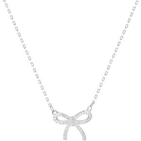 Rhinestone Bow Necklace for Women, Tiny Dainty 14K Gold Plated Bowknot Pendant Choker Necklace Makes A Cute Bow Jewelry Gift for Women Girls