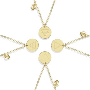 MING&KELLY JEWELRY Alchemical Necklace, Element Symbols Planetary Alchemical,Four Element Symbols necklace for women,Symbols Transmutation Signs Occult Alchemy Fire Earth Water Air Symbol Necklaces