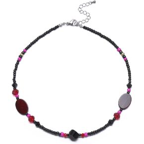 Beaded Choker Necklace for Women Irregular Stone Shell Pearl Necklace Handmade Gemstone Boho Necklace Summer Jewelry for Women