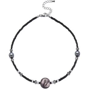 قلادة مطرزة للنساء بحجر غير منتظم وقلادة من اللؤلؤ مصنوعة يدويًا من الأحجار الكريمة بوهو قلادة مجوهرات صيفية للنساء in Kuwait