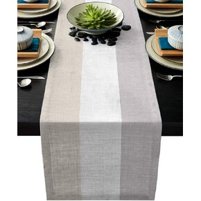 Custom Bed USA Geometric Table Runner Dresser Scarf 13x70inch Linen Burlap Table Runners Non-Slip Heat Resistant Cloth Placemat Home Decor for Wedding Banquet Decoration - Ethnic Stripes Modern Art