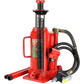 Pneumatic Air Hydraulic Bottle Jack with Manual Hand Pump, 12 Ton (24,000 lb) Bottle Jack for Auto, Truck, Travel Trailer, Blue