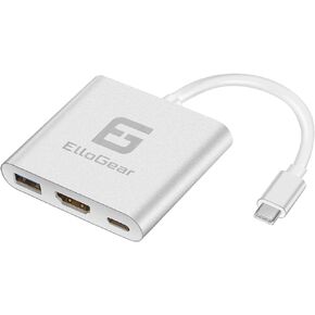 USB C to 3 Port HDMI Adapter Hub, Type C to 3 Port Including Another USB C, HDMI and USB 3.0 Port, Wide Compatibility for MacBook, Samsung Galaxy Series Phone