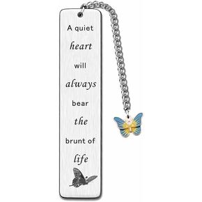 Book Lovers Gifts Bookmark for Women Men a Quiet Heart Will Always Bear The Brunt of Life Book Markerers for Reader Reading Book Lover Christmas Birthday Gifts for Bookworms