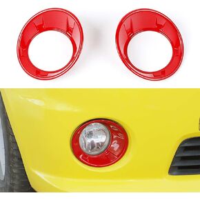 Jimen Compatible with 2010-2015 Chevrolet Camaro, 2PCS Front Fog Light Bezels Cover Trim Ring (Carbon Fiber)