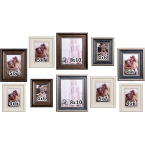 Beyond Your Thoughts 5x7 with Matted for 4X6 Picture Photo Frame(1 Pack Real Glass) Antique Blue Color, Vertical or Horizontal, Table Top and Wall Mounting Display