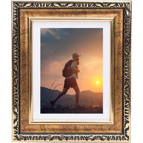 إطار صورة مقاس 8 × 10 (عبوة واحدة من الزجاج الحقيقي) عتيق مع لون أزرق غير لامع مقاس 5 × 7، عموديًا أو أفقيًا، سطح الطاولة وشاشة تثبيت على الحائط in Kuwait