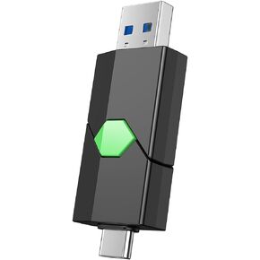 K&ZZ Type-C USB Flash Drive 64G, Thumb Dual Drive USB 3.0 + Type-C, USB C Memory Stick for iPhone Photos