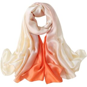 Wander Agio Womens Silk Like Shawl Party Wraps Evening Dress Bridesmaid Long Silkly Scarves for Wedding Colours