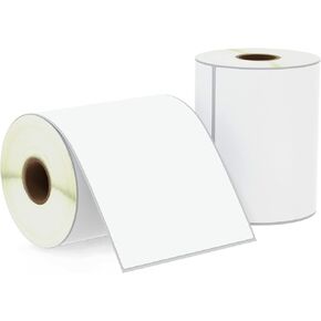 BETCKEY - 4" x 6.5" (102 mm x 165 mm) Large Shipping Labels & Multipurpose Compatible with Zebra & Rollo Label Printer,Premium Adhesive & Perforated [10 Rolls, 2500 Labels]