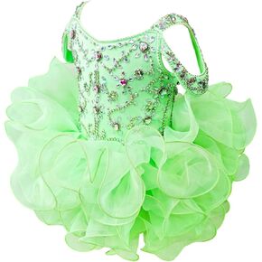 Baby Girls Handmade Beaded Dresses Pageant Dress Birthday Dresses infent Princess Dress