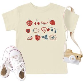 Toddler Strawberry Shirt Cute Strawberries Graphic Tees Fruit Lover T-Shirt Garden Casual Boys Girls Tops