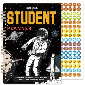 Student Planner 2024-2025 - Student Planner for Academic Year 2024-2025, July 2024 - June 2025, 8.46'' x 6.37'', Weekly & Monthly Pages with Holidays, Tabs, Stickers, Ruler, Pocket