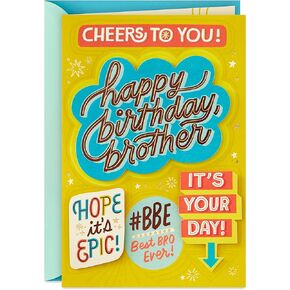 Hallmark Birthday Card for Brother from Sister (Cheers to You)