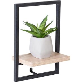 Honey-Can-Do Small Floating 1 tier Wall Shelf SHF-08575 Natural