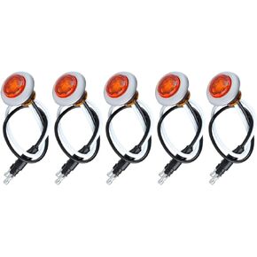 3/4" Round Mini Small Side Marker Lights Amber LED Trailer Marker Clearance Lights Stop Turn Signal Tail Indicator Light with Rubber Grommets Waterproof for Trailer Truck ATV Pickup (20 pcs)