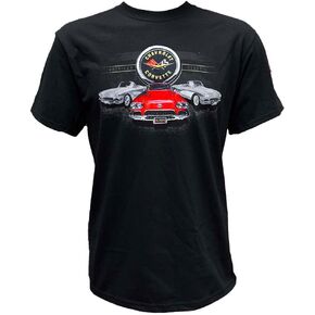 Apparel Men's Graphic T-Shirt, Corvette Trifecta - Officially Licensed Chevy Tee, Gift for Sports Car Lovers