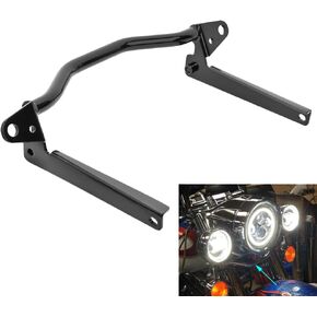 Motorcycle Light Bracket Bar Driving Spot Fog Passing Turn Signal Light Bracket Mount Bar Light Holder Clamp for Harley Heritage Softail Fatboy 2002-2017, Chrome