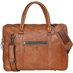Executive Leather Briefcase Laptop Messenger Bag Satchel Office Computer Bag for Men Women(16") | Ideal for gifts | Gift for him