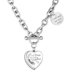 XIUDA Heart Cremation Urn Necklaces for Ashes Locket Cremation Jewelry for Human Ashes Stainless Steel Memorial Keepsake Pendant for Women