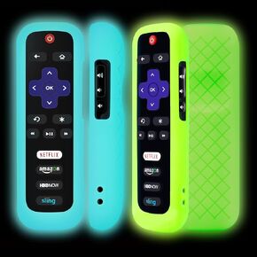 3 Pack Remote Cover for Roku TV Remote Control, Battery Cover for TCL Hisense Roku TV Steaming Stick 4k 4K+ Roku Voice Remote, Universal Silicone Sleeve Case with Glow in The Dark (Blue/Green/Purple) in Kuwait