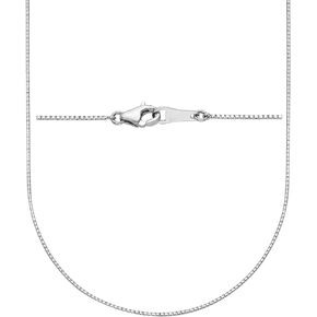 Platinum Polished 0.7 mm Solid Box Chain Necklace for Women 16" to 24"