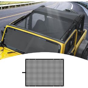 for Jeep TJ Top Sunshade, Mesh Bikini Top Sun Shade UV Protection Compatible with Jeep Wrangler TJ 1997 1998 1999 2000 2001 2002 2003 2004 2005 2006 (USA Flag)