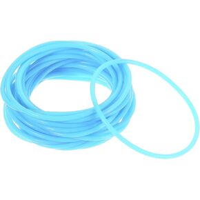 PATIKIL Silicone Jelly Bracelets, 60 Pack Rainbow Glow Rubber Bracelets 80s Neon Stretchy Wristband for Party Favor Adults Teen Sports Team Games, Light Blue