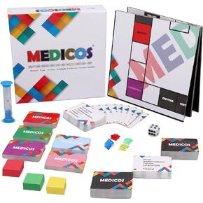 Medicos Medical Board Game - Medical Terminology Flash Cards 2024 to Learn While Having Fun - Portable Medical Board Games with 364 Cards to Learn 2000+ Terminologies - Ages 13+, 3+ Players