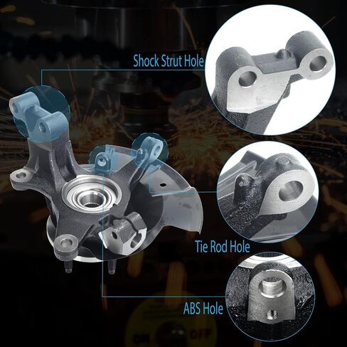 Steering Knuckle Wheel Hub Bearing Assembly Front Left Driver Compatible with Edge 2007 2008 2009 2010 LK055 in Saudi Arabia