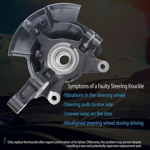 Steering Knuckle Wheel Hub Bearing Assembly Front Left Driver Compatible with Edge 2007 2008 2009 2010 LK055 in Saudi Arabia
