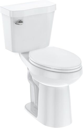 21"Toilet, Elongated Toilets for Bathrooms, Two-Piece Toilet with Soft Close Seat, 1.28 Siphonic Flush Toilet with Universal Height ADA Cotton White in Saudi Arabia